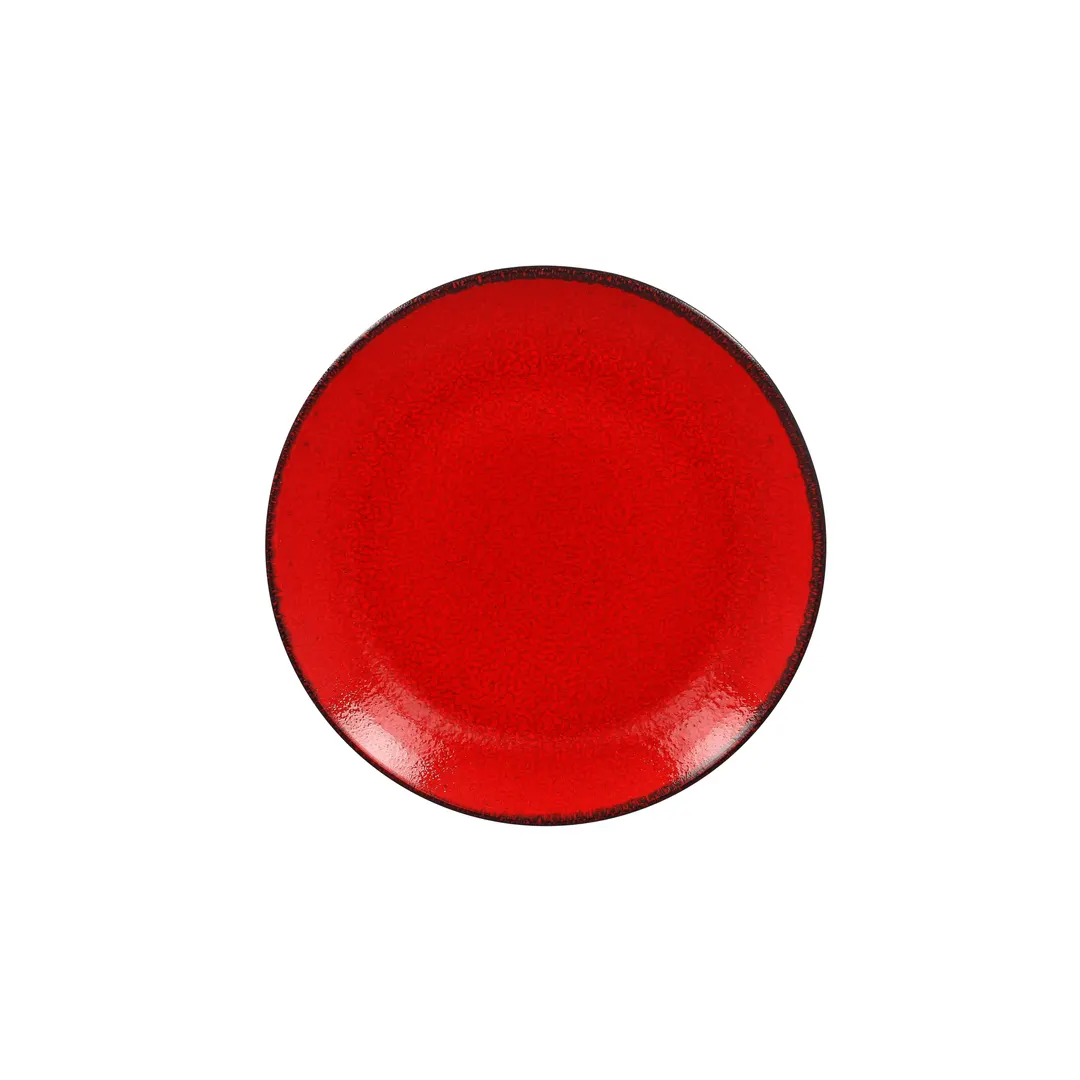 RAK Porcelain FRNNPR21RD Fire Plate, 8.25" Round Coupe Rim, Red Porcelain, Microwave Safe - 12/Case