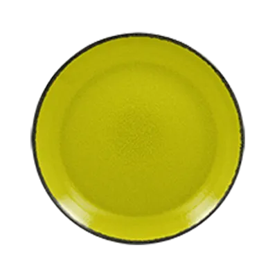 RAK Porcelain FRNNPR28GR Fire Plate, 11" Round Flat Coupe Rim, Green Porcelain Dinner Plate - 12/Case