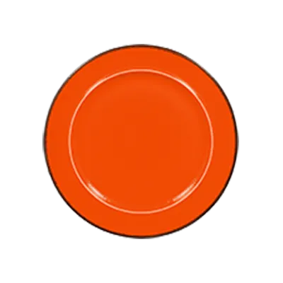 RAK Porcelain FRNOFP24OR Fire Plate, 9.45" Round Flat Edge Porcelain Dinner Plate Orange - 6/Case