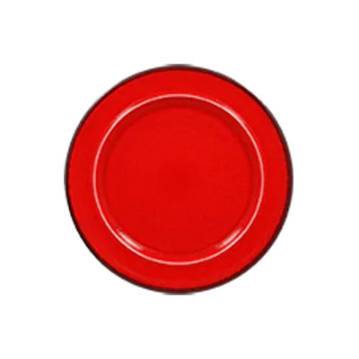 RAK Porcelain FRNOFP28RD 11" Round Flat Edge Fire Plate Red Porcelain Oven Microwave Safe - 6/Case