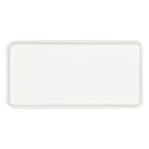 RAK Porcelain FTRTF32 Plate, 12.6" L x 6.3" W, Flat Edge Ivory Porcelain - 6/Case