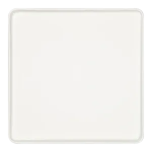 RAK Porcelain FTSFP16 Fractal Square Plate, 6.3" x 6.3" Porcelain Flat Edge, Ivory Finish - 12/Case