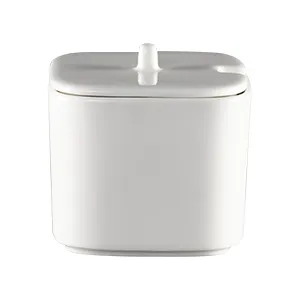 RAK Porcelain FTSU23 Sugar Bowl, 7.8 oz (3.15" x 3.15" Square) Porcelain Without Lid - 12/Case