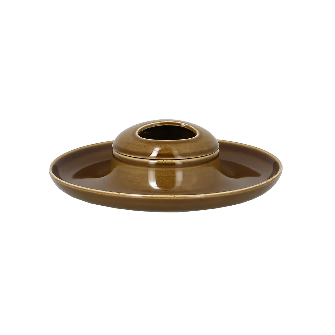 RAK Porcelain GNARCL09CA - 3.35" Round Curved Lid, Caramel Porcelain, Fridge/Freezer/Oven - 12/Case