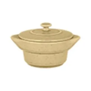 RAK Porcelain GNCFRD10CB Cocotte, 7.3 oz (3.95" Dia.) Bowl with Handles & Lid, Brulee - 12/Case