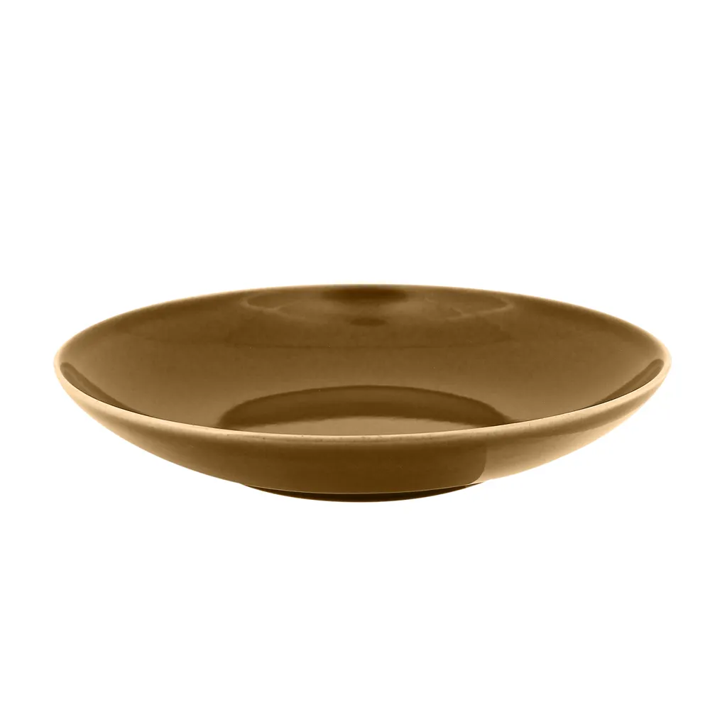 RAK Porcelain GNNNBD07CA Glossy Butter Dish, 3 Oz, 2-3/4" Dia Round Caramel Porcelain, Safe - 12/Case