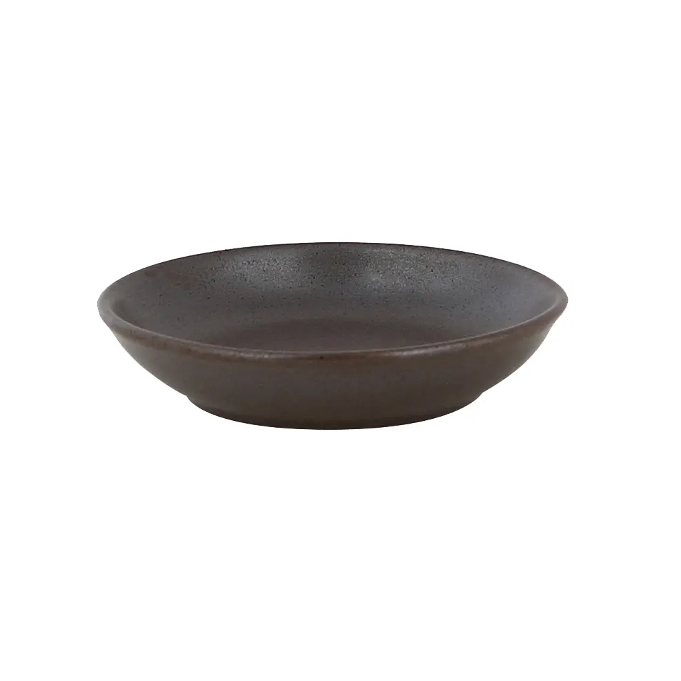 RAK Porcelain GNNNBD07CO Butter Dish, 3 Oz, 2-3/4" Round Cocoa Porcelain, Dishwasher Safe - 12/Case
