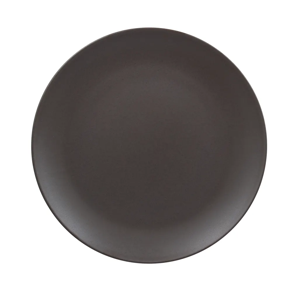 RAK Porcelain GNNNPR31CO Genesis Mat Plate 12.25" Round Flat Coupe Rim Cocoa Porcelain – 6/Case
