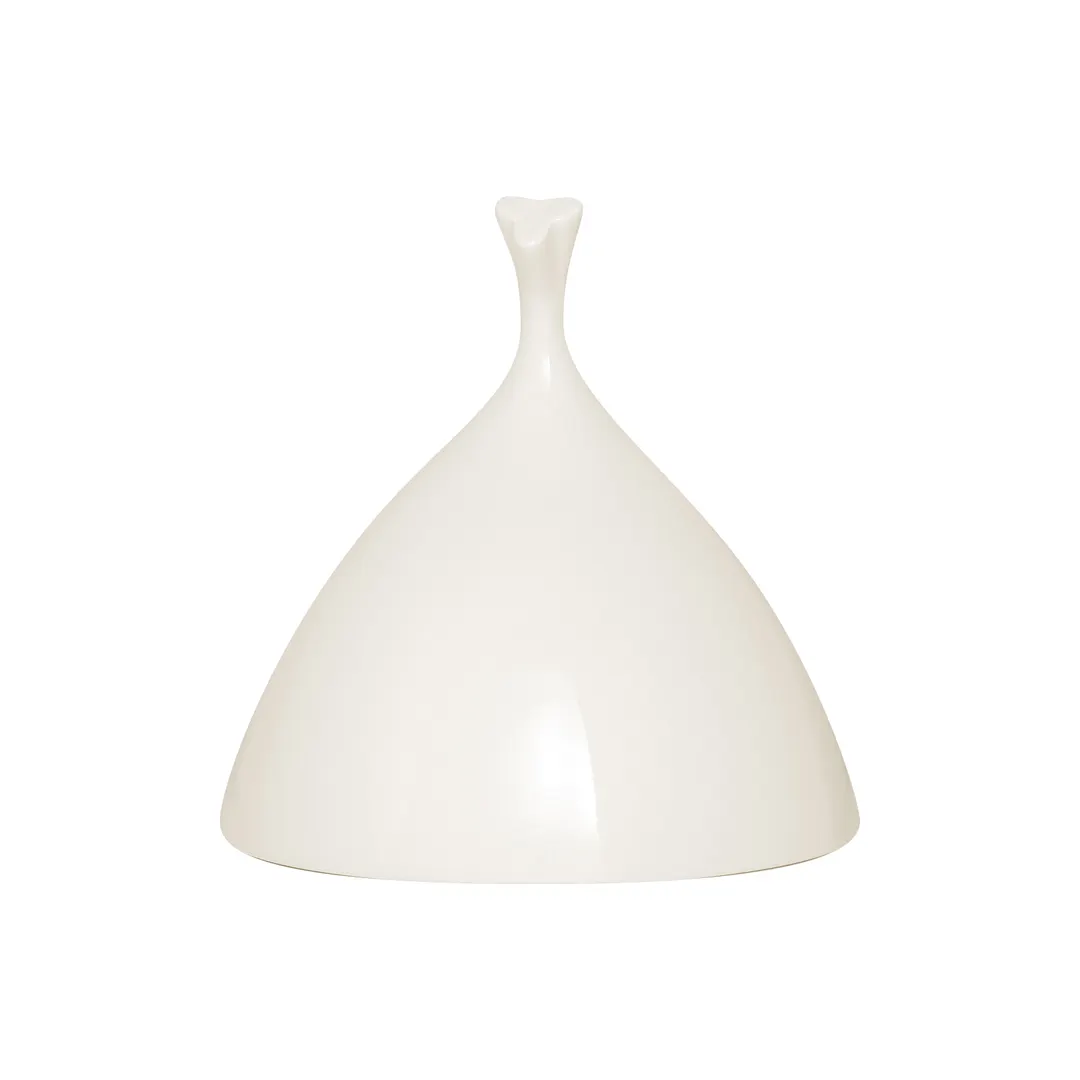 RAK Porcelain HDCL18 Hide Clover Cloche, 7.1" Round White Porcelain Plate Cover, Oven Safe - 2/Case