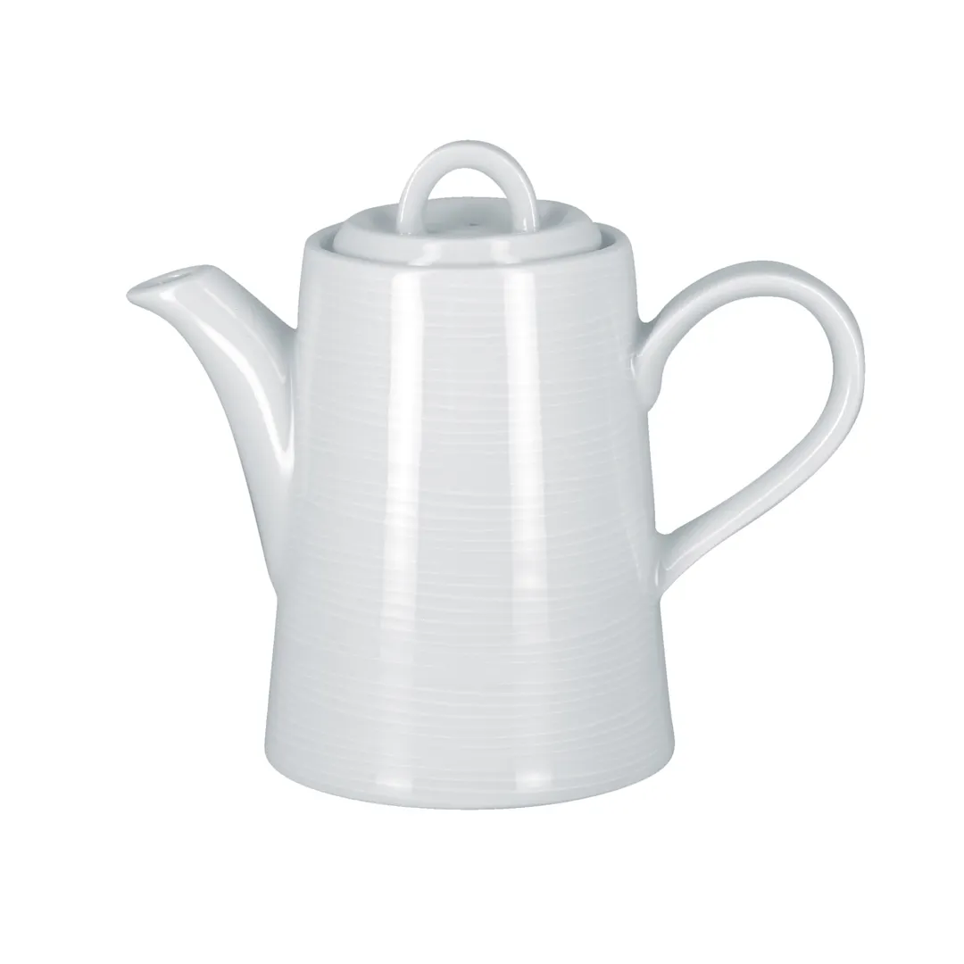 RAK Porcelain HMPASCP35 Coffee Pot, 11-7/8" (12 oz) White Porcelain Lid, Dishwasher Safe - 1/Case