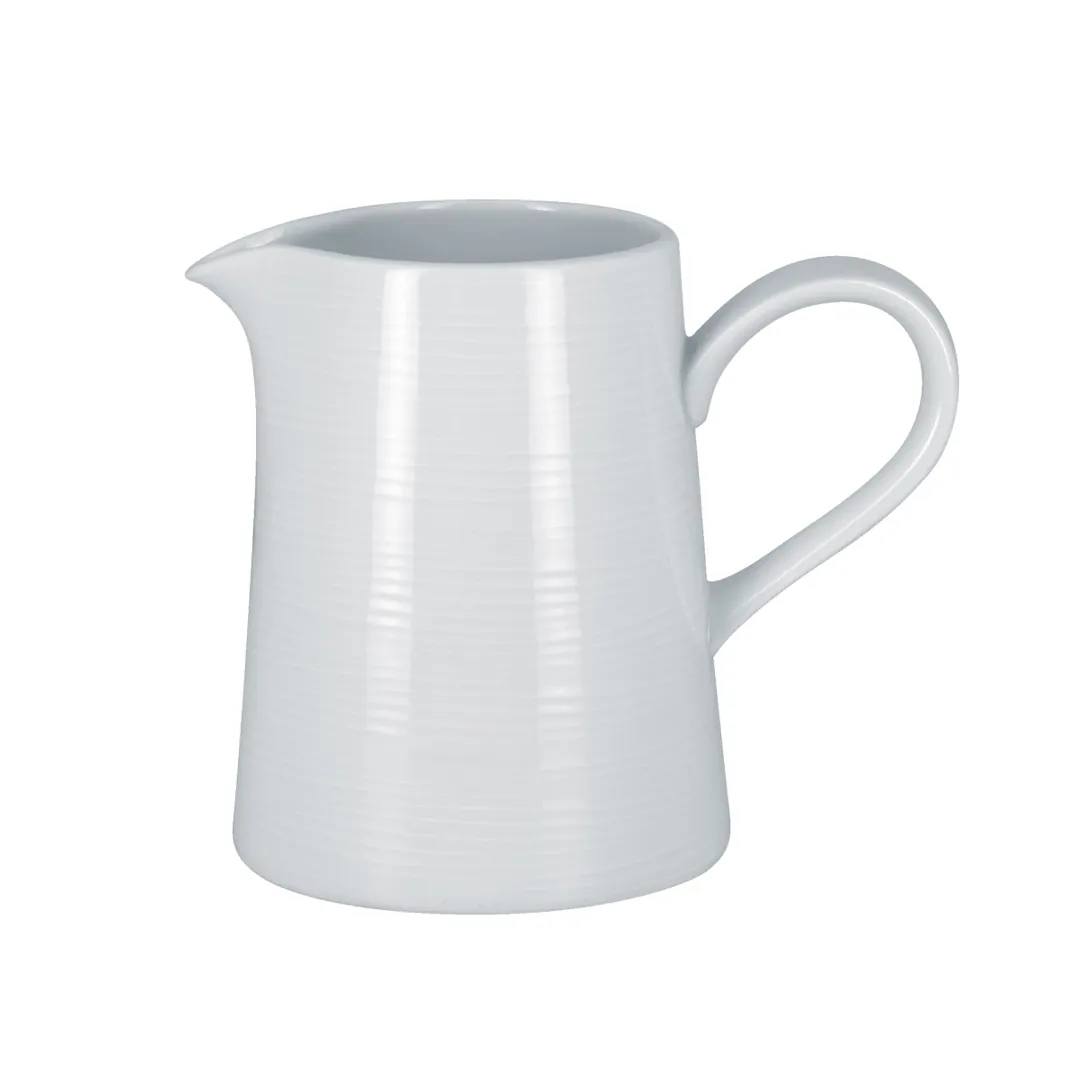 RAK Porcelain HMPASCR40 Creamer Pitcher, 13-9/16 oz, 3.9" Dia x 4.4" H, White with Handle - 6/Case