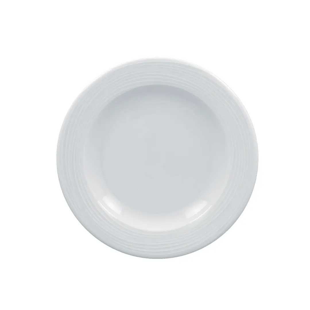 RAK Porcelain HMPASFP15 Plate, 5-15/16" Round Flat Edge, White Porcelain, Dishwasher Safe - 24/Case