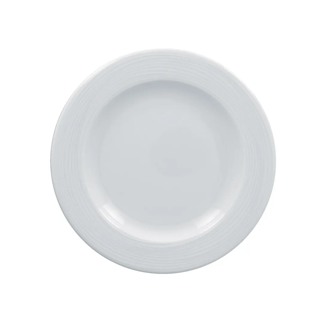 RAK Porcelain HMPASFP17 Helm Plate, 6.400" Round Flat Edge White, Oven Microwave Safe - 24/Case