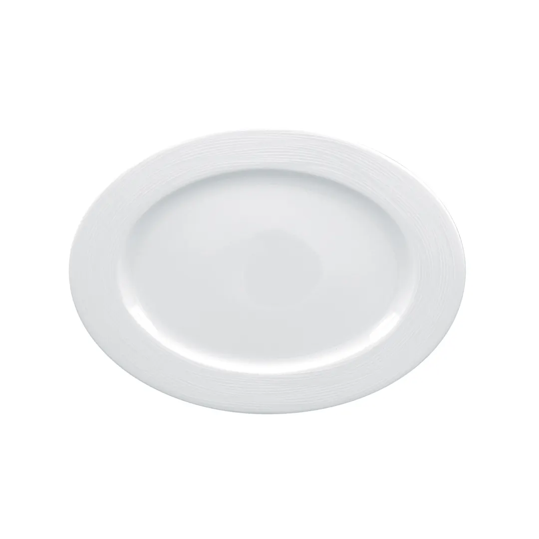 RAK Porcelain HMPASOP28 Oval Plate, 11" x 7-7/8" White Porcelain, Oven Microwave Safe - 12/Case