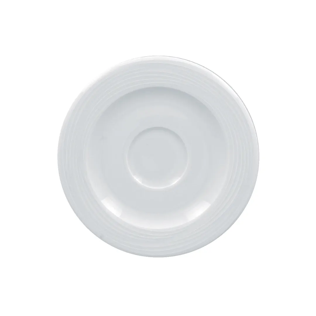 RAK Porcelain HMPASSA13 - Round Saucer, 5.1" Dia., White Polaris Porcelain, Dishwasher Safe - 12/Case