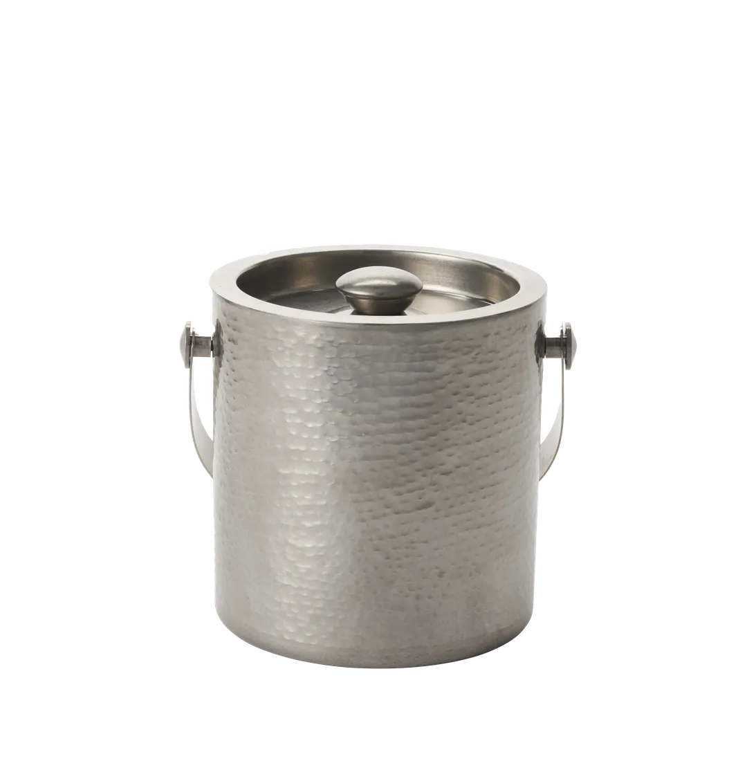 RAK Porcelain IB-6116VH Ice Bucket - Hammered Metal, Gray, 5.9"L x 4.72"W x 5.3"H, 67.2 Oz 2-3 Qt