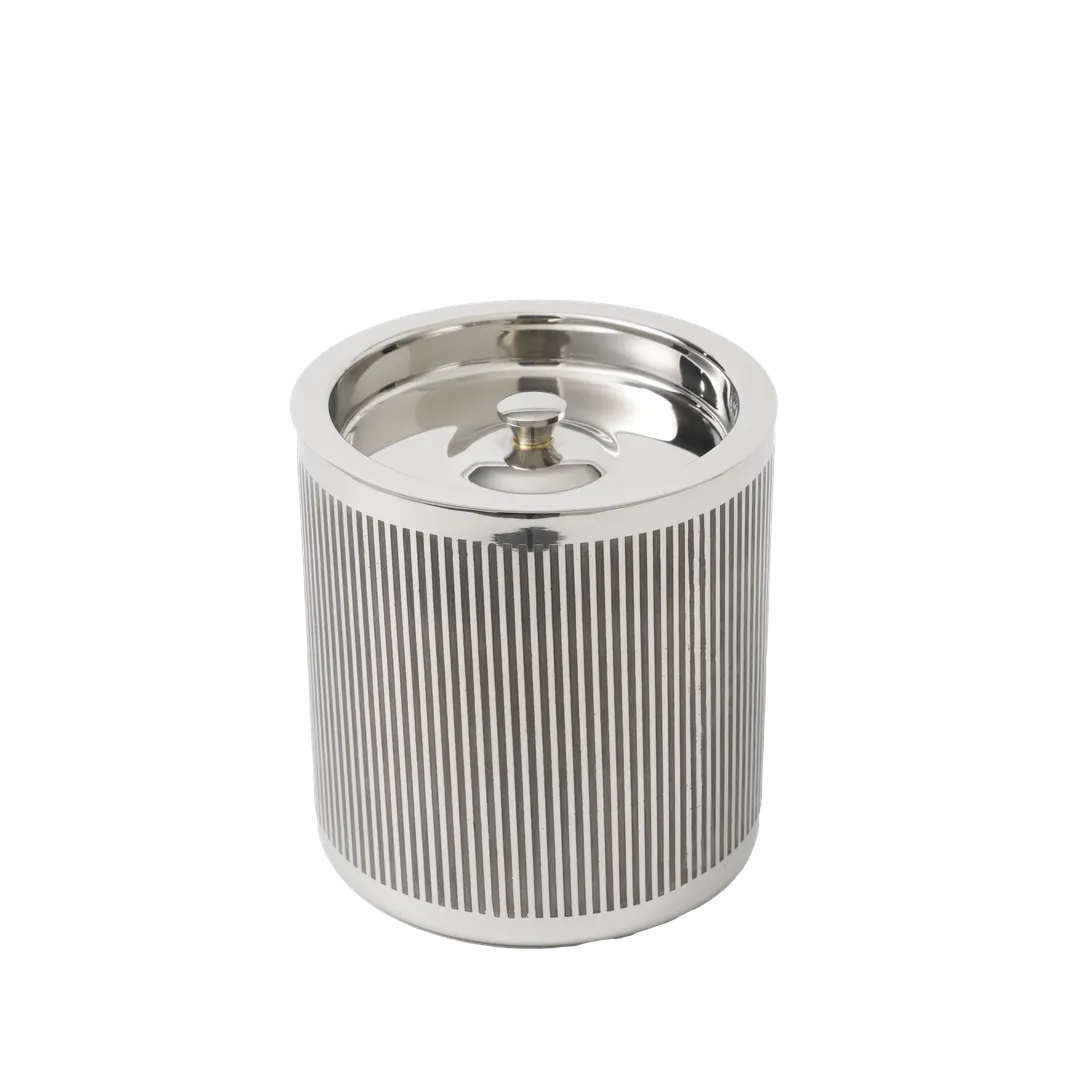 RAK Porcelain IB6117SE Ice Bucket 7.48" L x 6.1" W x 6.29" H 67.2 Oz (2-3 Qt) Silver Metal - 1/Case