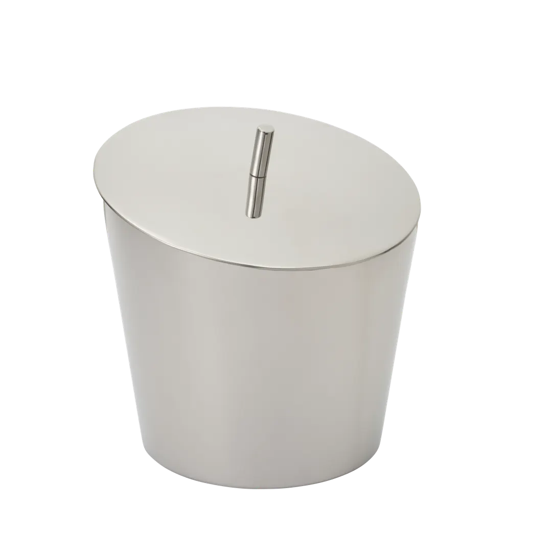RAK Porcelain IB8901SL Ice Bucket With Lid, 7.08" D x 6.69" H, 67.2 Oz (2-3 Qt) Silver Metal - 1/Case