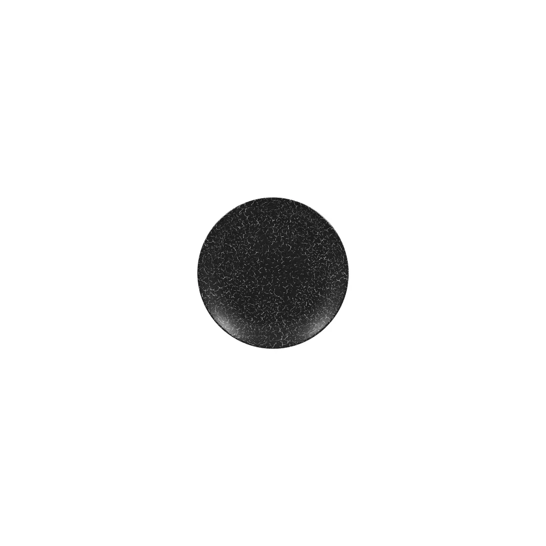RAK Porcelain IPNNPR15 Round China Plate 5.9" (5-9/10") Diameter Coupe Rim Black Safe - 24/Case