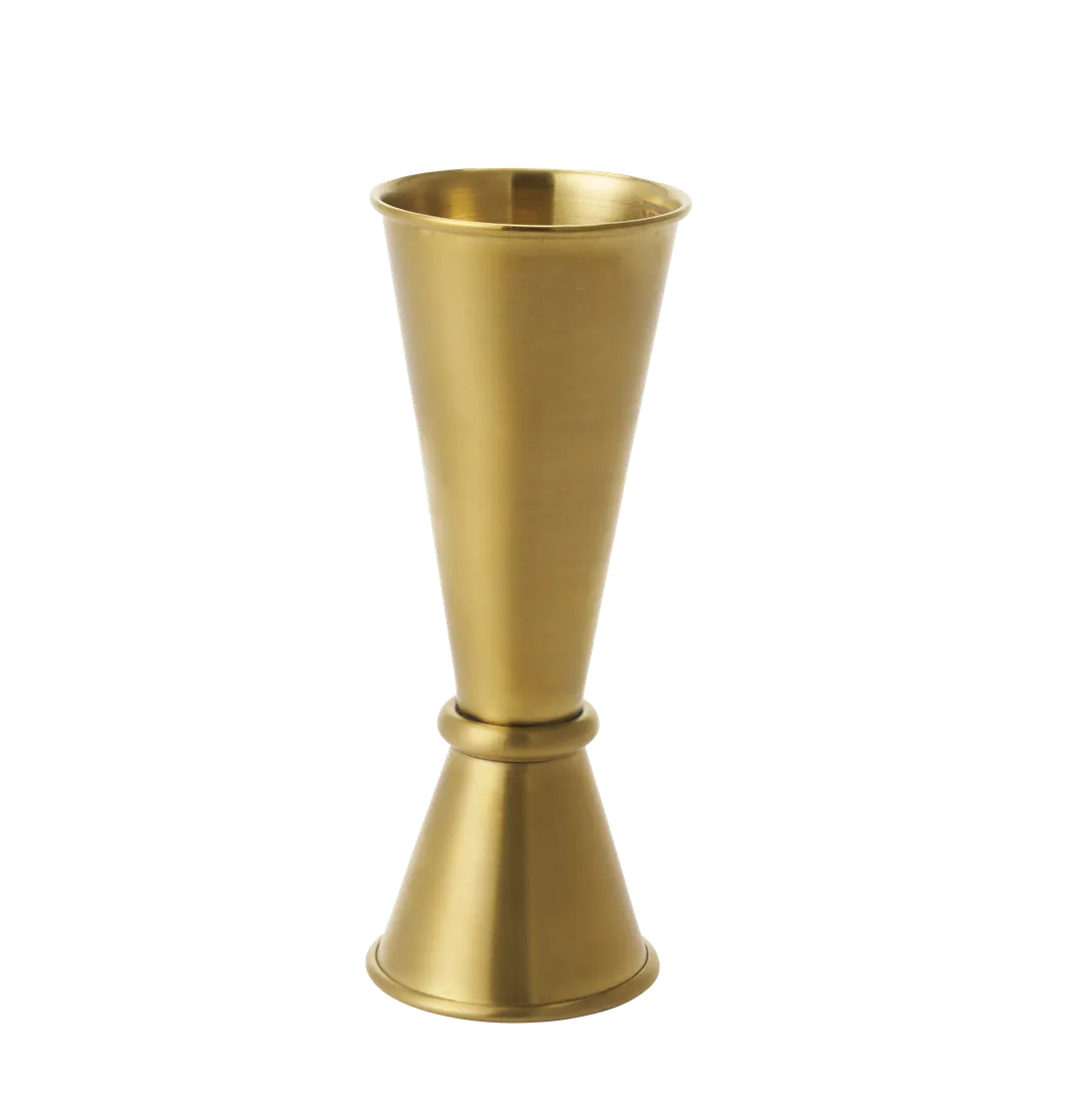 RAK Porcelain JR58515VG - Bar Jigger, 0.84 Oz / 1.69 Oz Gold Satin Finish, Premium Porcelain - 1/Case