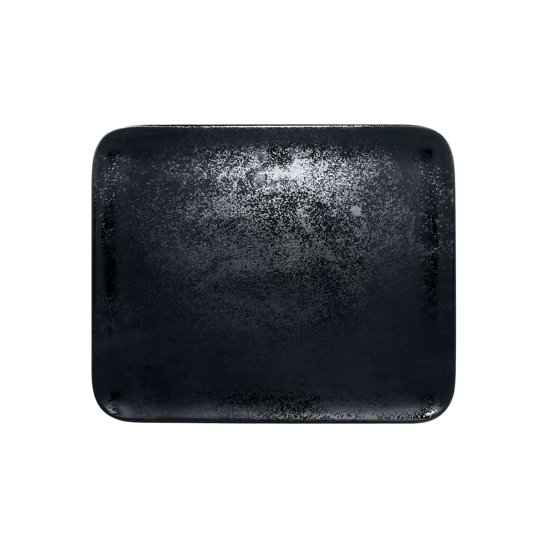 RAK Porcelain KRAURX33 - Rectangular Plate, 13" x 10-5/8", Black Porcelain, Dishwasher Safe - 6/Case