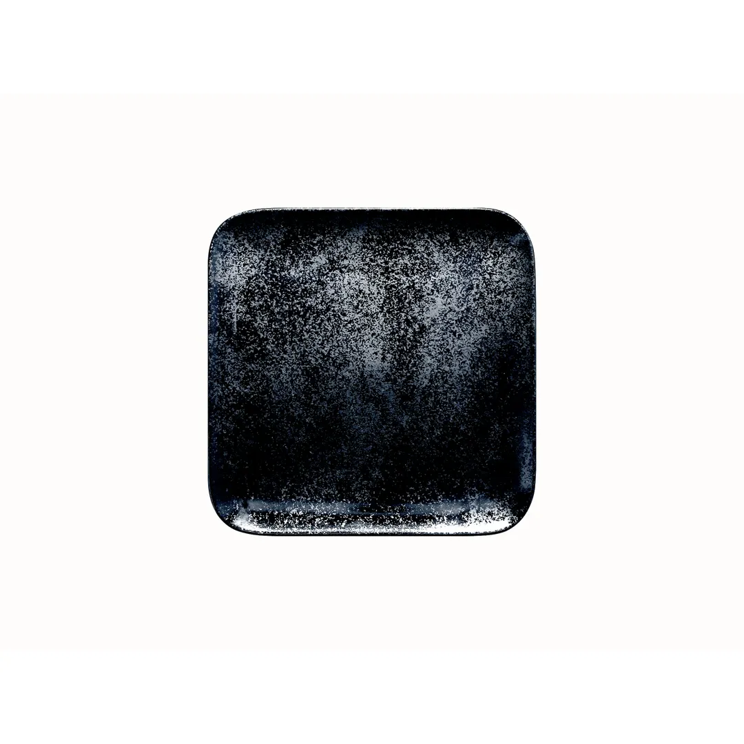 RAK Porcelain KRAUSP22 - Square Black Porcelain Plate, 8½" x 8½", Microwave Safe - 12/Case