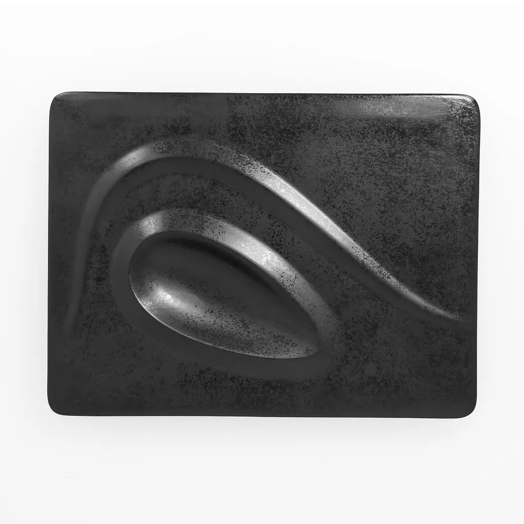 RAK Porcelain KRCRRP1IN China Plate 12.6" x 9.45" Black Porcelain, Oven/Microwave Safe - 6/Case