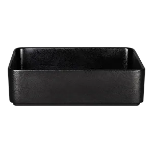 RAK Porcelain KRFTSDP16 Fractal Square Bowl, 6" x 6", 37 oz Deep Porcelain, Karbon Finish - 4/Case