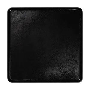 RAK Porcelain KRFTSFP08 Square China Plate, 3.15" x 3.15" Flat Edge Porcelain Karbon Finish - 12/Case