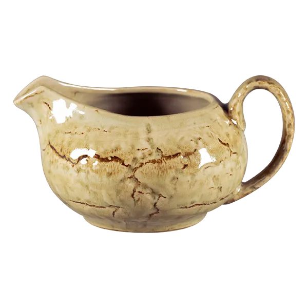 RAK Porcelain KSCR25OC - Creamer Pitcher, 8.45 oz Porcelain Ocher with Handle - 12/Case