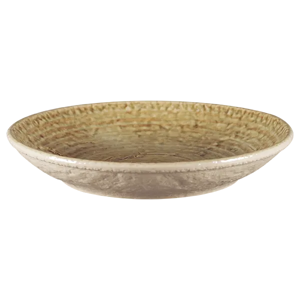 RAK Porcelain KSDP26OC - 10.25" Deep Coupe Porcelain Plate in Ocher, 10.25" Dia, 1.55" H - 6/Case