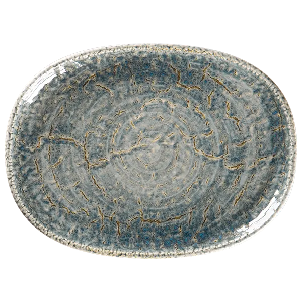 RAK Porcelain KSOP32IN - Oval Indigo Porcelain Platter 12.6" L x 9.25" W Coupe Rim, 6/Case