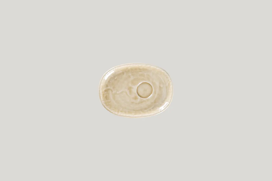 RAK Porcelain KSOSA15VL - Oval Krush Saucer, 5.9" L x 4.35" W, Vanilla Porcelain, 12/Case