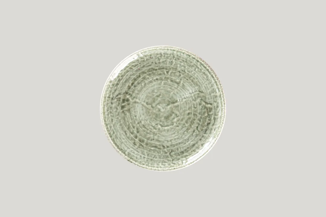 RAK Porcelain KSRP21SG Krush Plate, 8.25" Round Flat Coupe Rim, Porcelain Sage, 12/Case