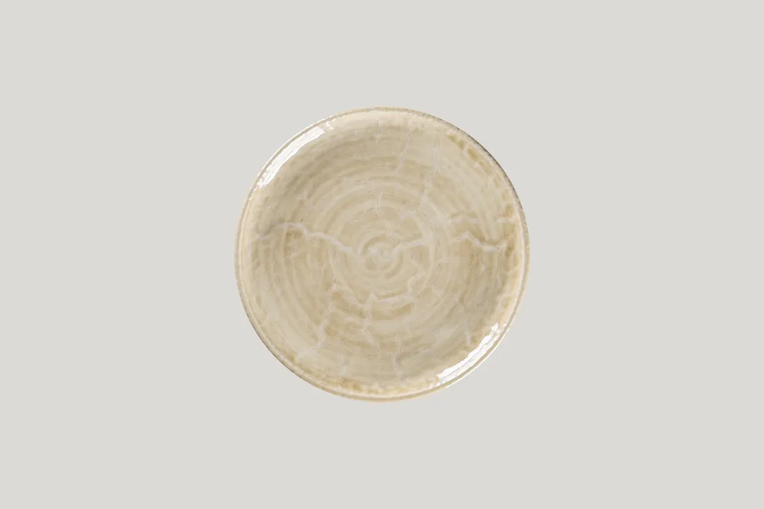 RAK Porcelain KSRP21VL - 8.25" Round Flat Coupe Porcelain Plate, Vanilla Finish, 12/Case