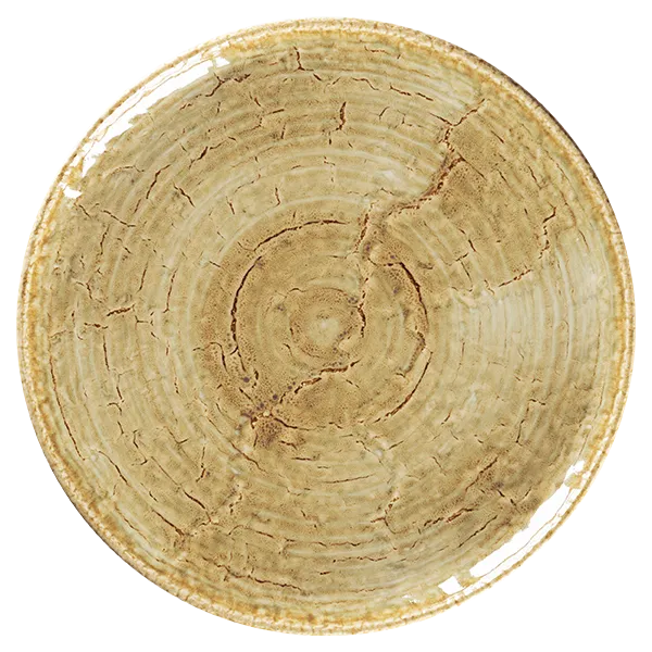 RAK Porcelain KSRP24OC - 9.45" Round Flat Coupe Rim Porcelain Plate Ocher, 12/Case