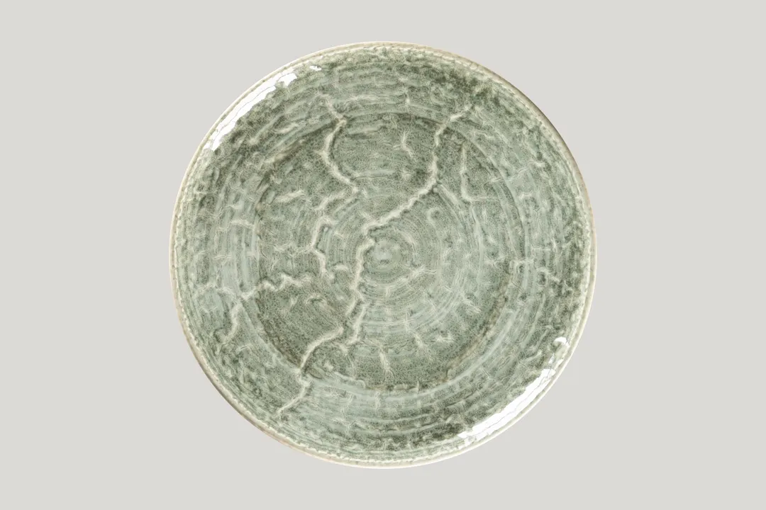 RAK Porcelain KSRP30SG - 11.8" Round Coupe Porcelain Plate Sage, Flat Edge, 11.8" Diameter - 6/Case