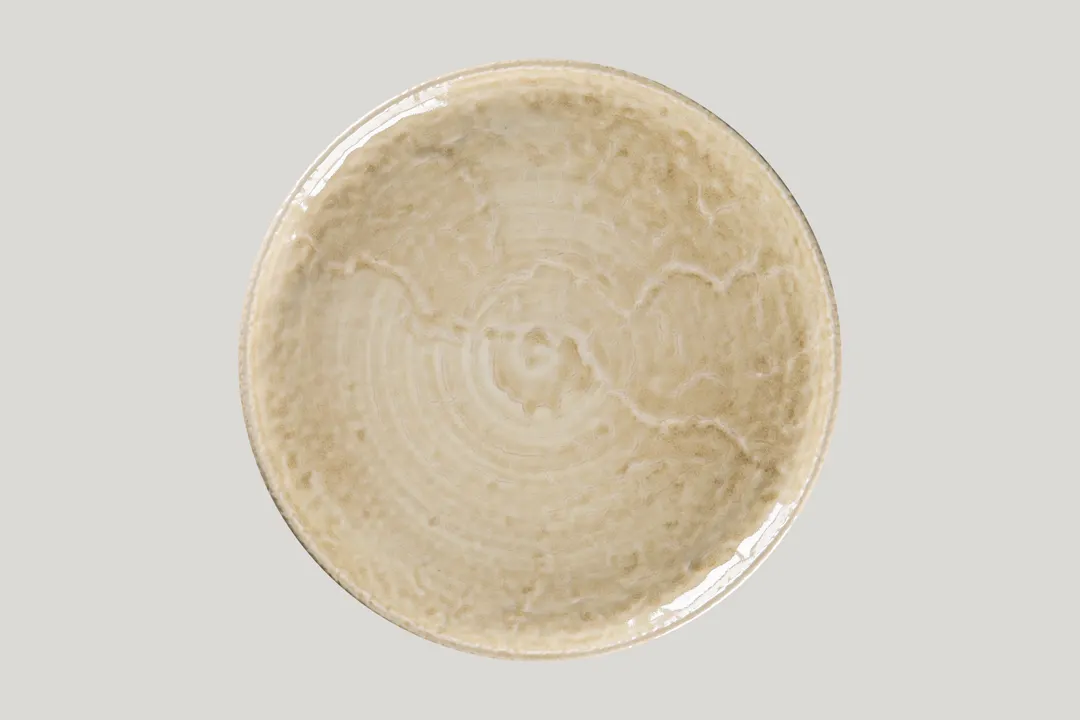 RAK Porcelain KSRP30VL - 11.8" Round Flat Coupe Rim Porcelain Plate, Vanilla Finish - 6/Case