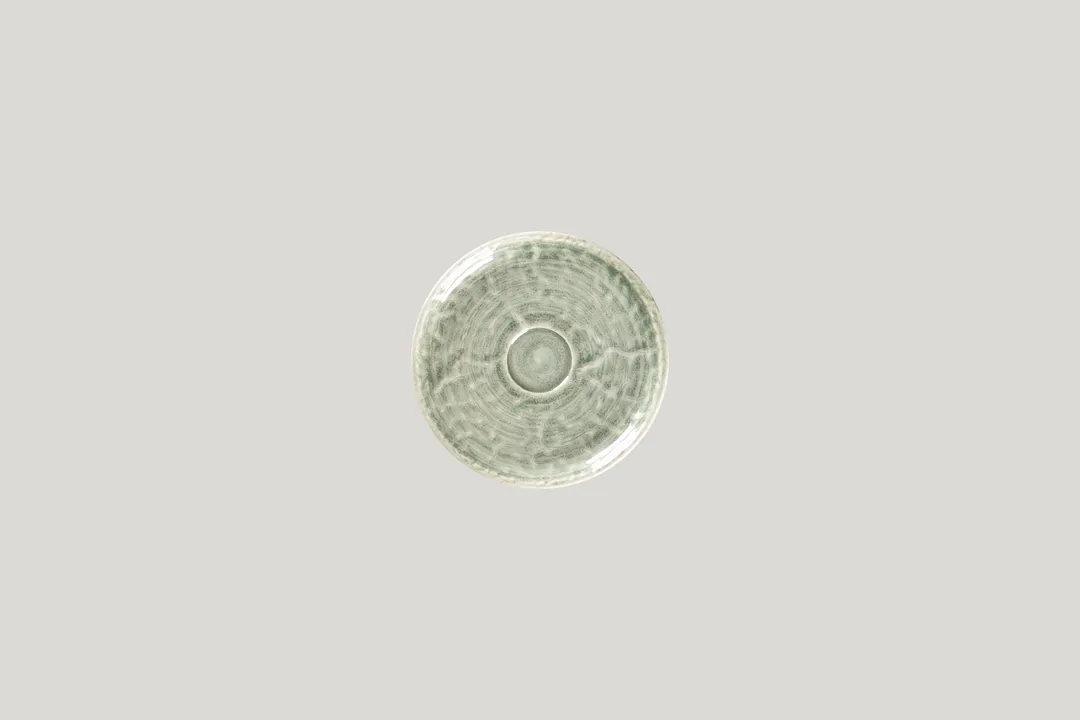 RAK Porcelain KSSA13SG - 5.1" Round Sage Porcelain Saucer, 5.0-5.49" Diameter, Case Pack - 12/Case