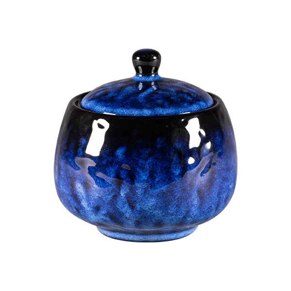 RAK Porcelain KSSU25EL - Round Sugar Bowl with Lid, Electra Porcelain Finish, 8 oz Capacity - 6/Case