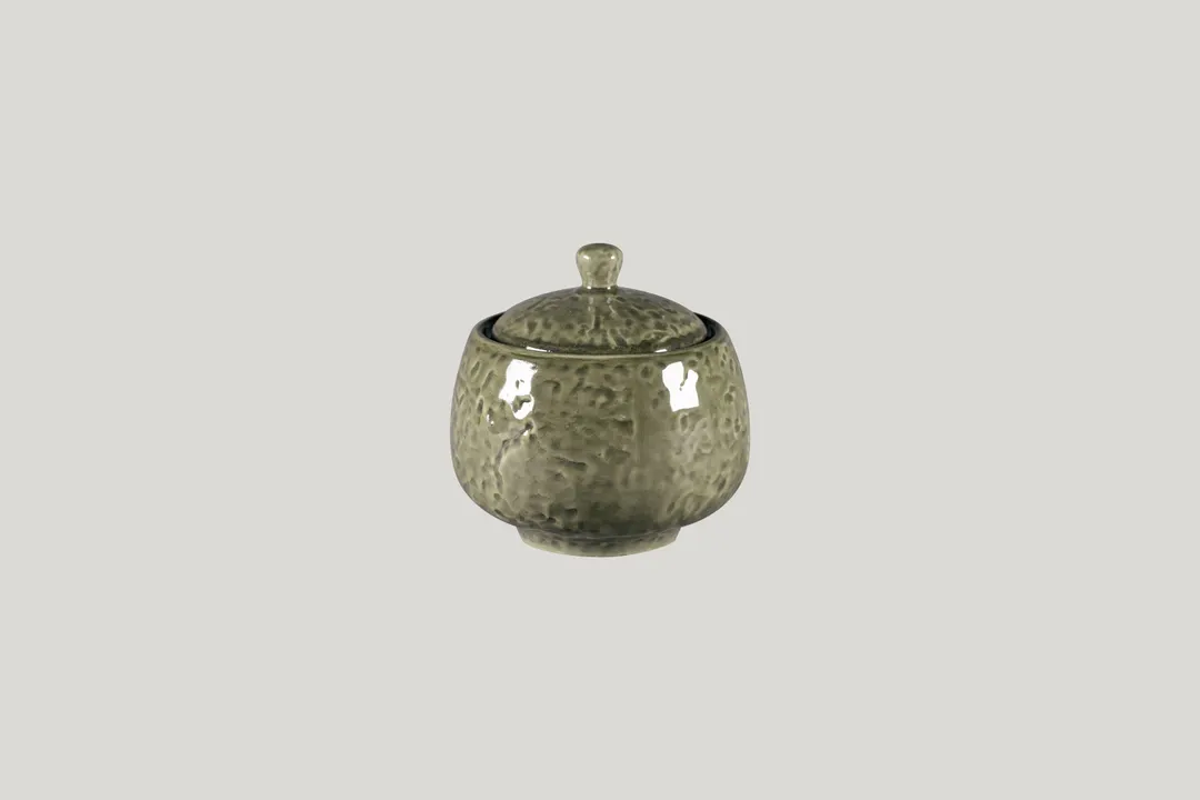 RAK Porcelain KSSU25ST - 8.45 oz Sugar Bowl with Lid, Porcelain, Steel Base, 8 oz Capacity - 6/Case