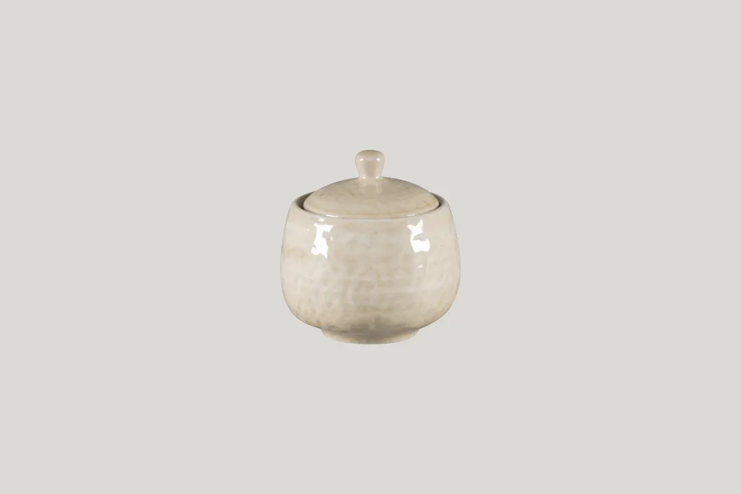 RAK Porcelain KSSU25VL - 8.45 oz Round Sugar Bowl with Lid, Porcelain, 8 oz Capacity - 6/Case