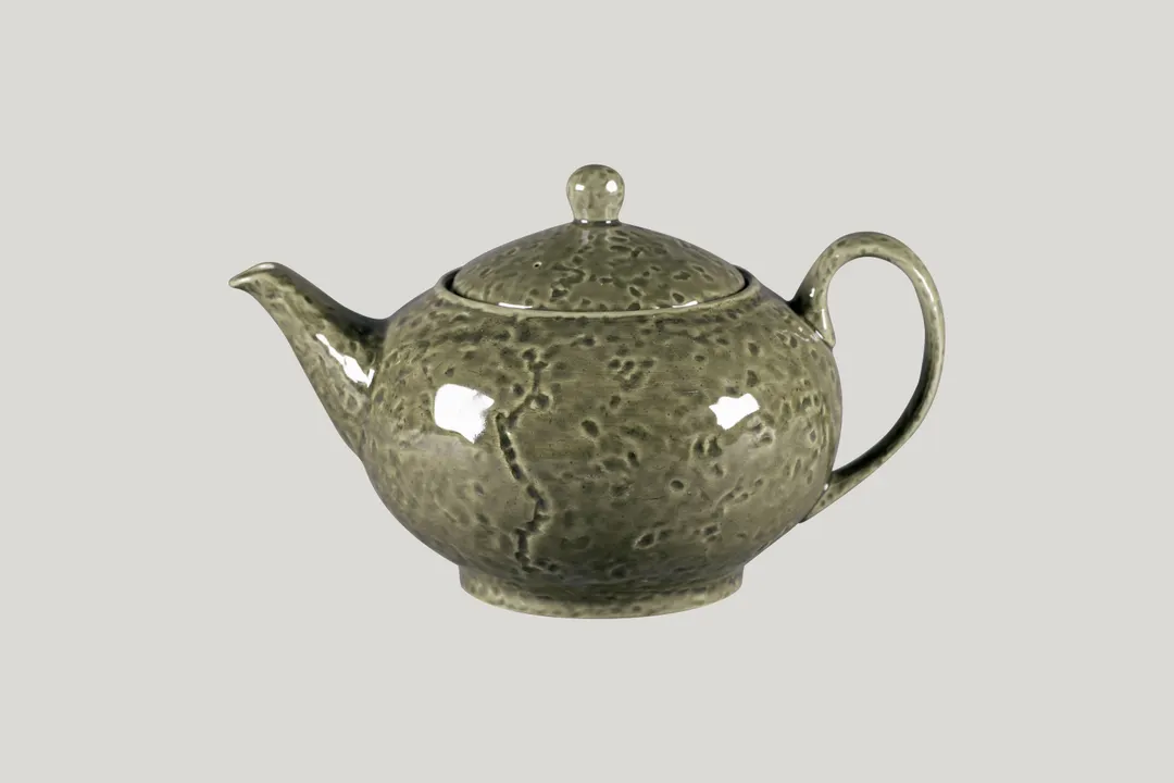 RAK Porcelain KSTP110ST - 37.19 oz Porcelain Coffee Pot with Steel Lid, 27-38 oz Capacity - 1/Case