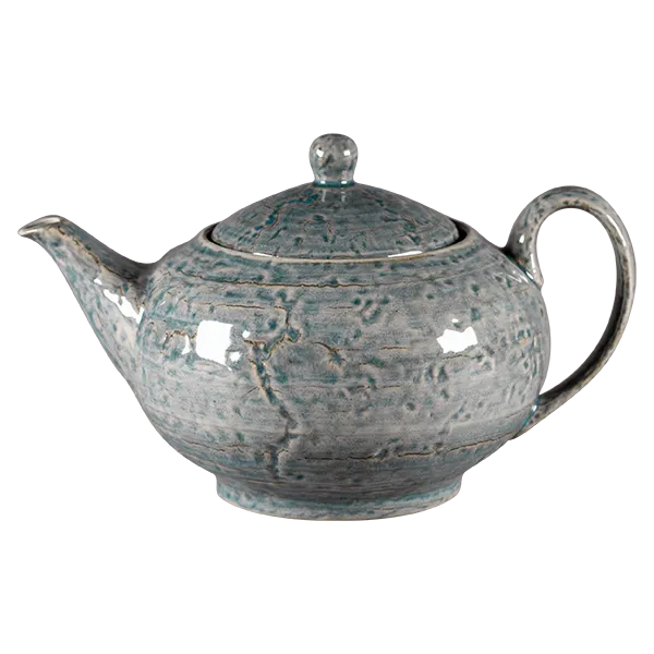 RAK Porcelain KSTP70IN - 23.66 oz Indigo Porcelain Krush Teapot with Lid, 18-26 oz Capacity - 1/Case