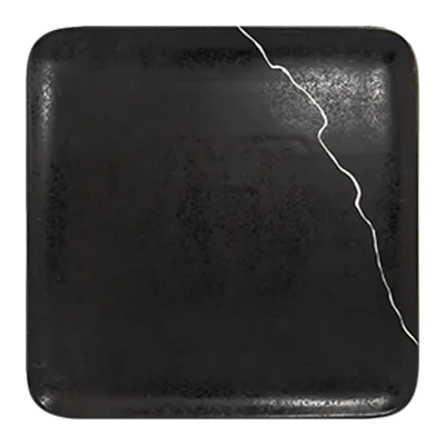 RAK Porcelain KZAUSP27S1 Square China Plate 10.65" x 10.65" Black Silver Dishwasher Safe - 6/Case