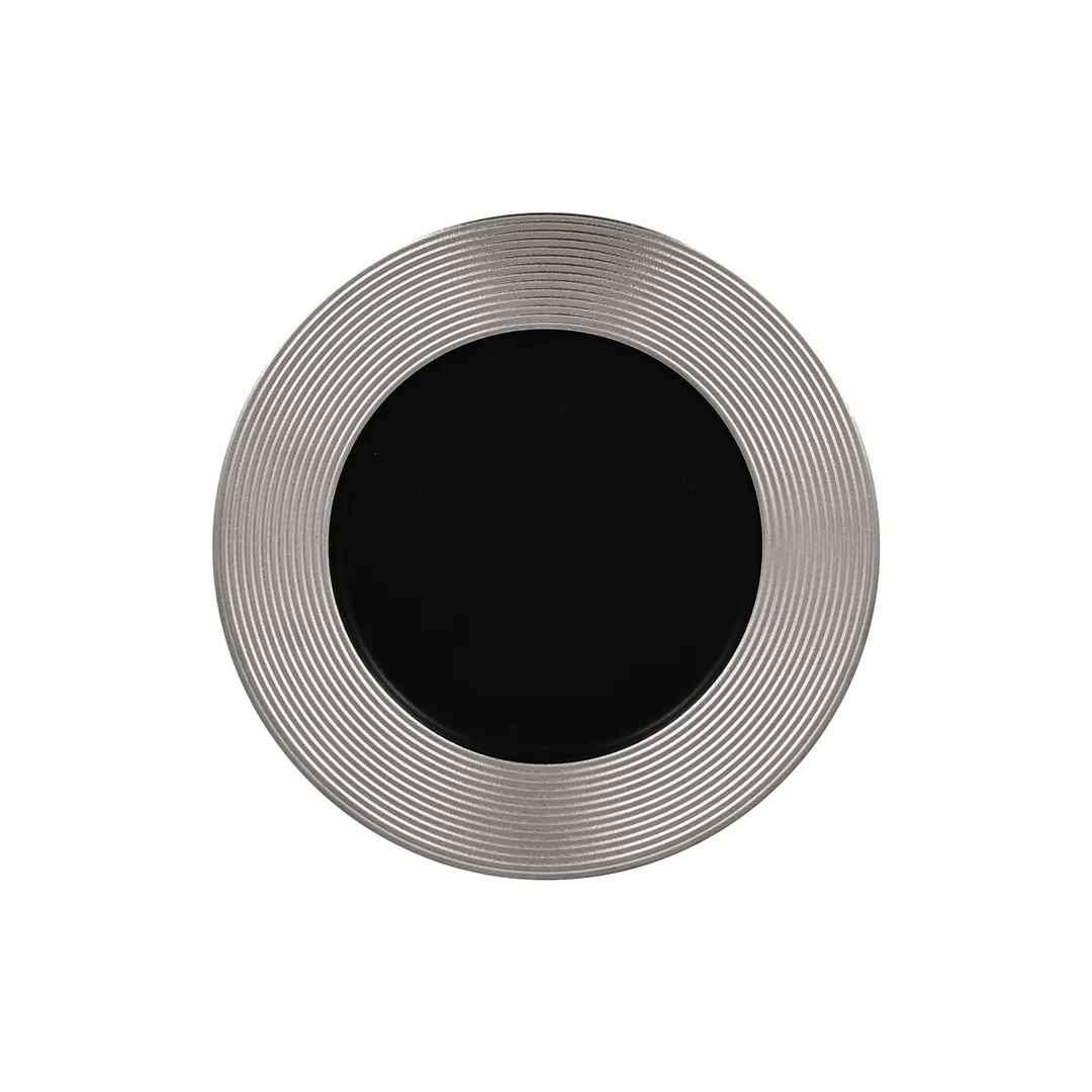 RAK Porcelain MAEVFP22SB Round Plate, 8.625" Diameter, Flat Edge, Silver Porcelain - 12/Case