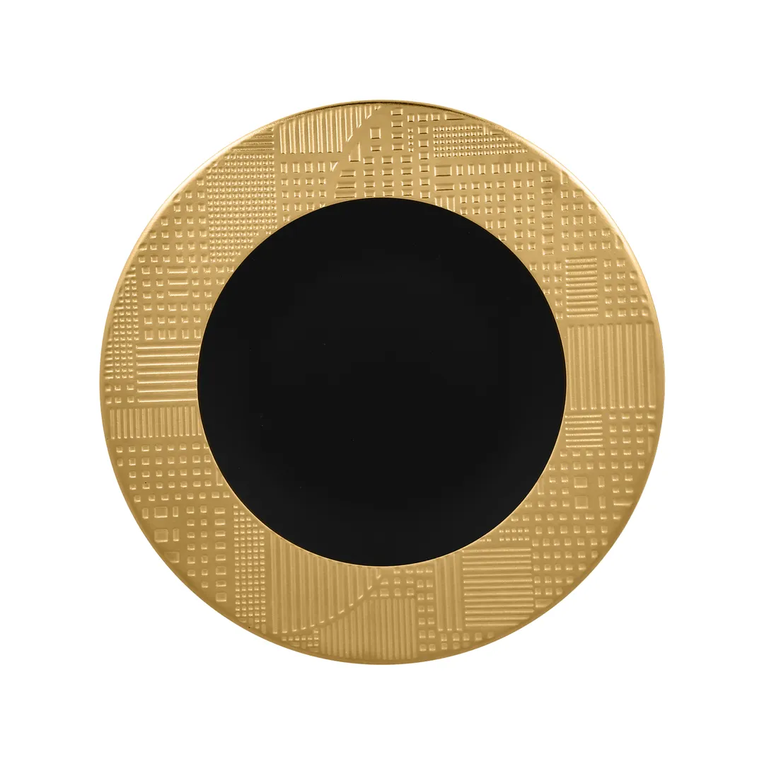 RAK Porcelain MAPXFP32GB Round Plate, 12"-3/5" Diameter, Flat Edge, Gold Porcelain, Safe - 6/Case