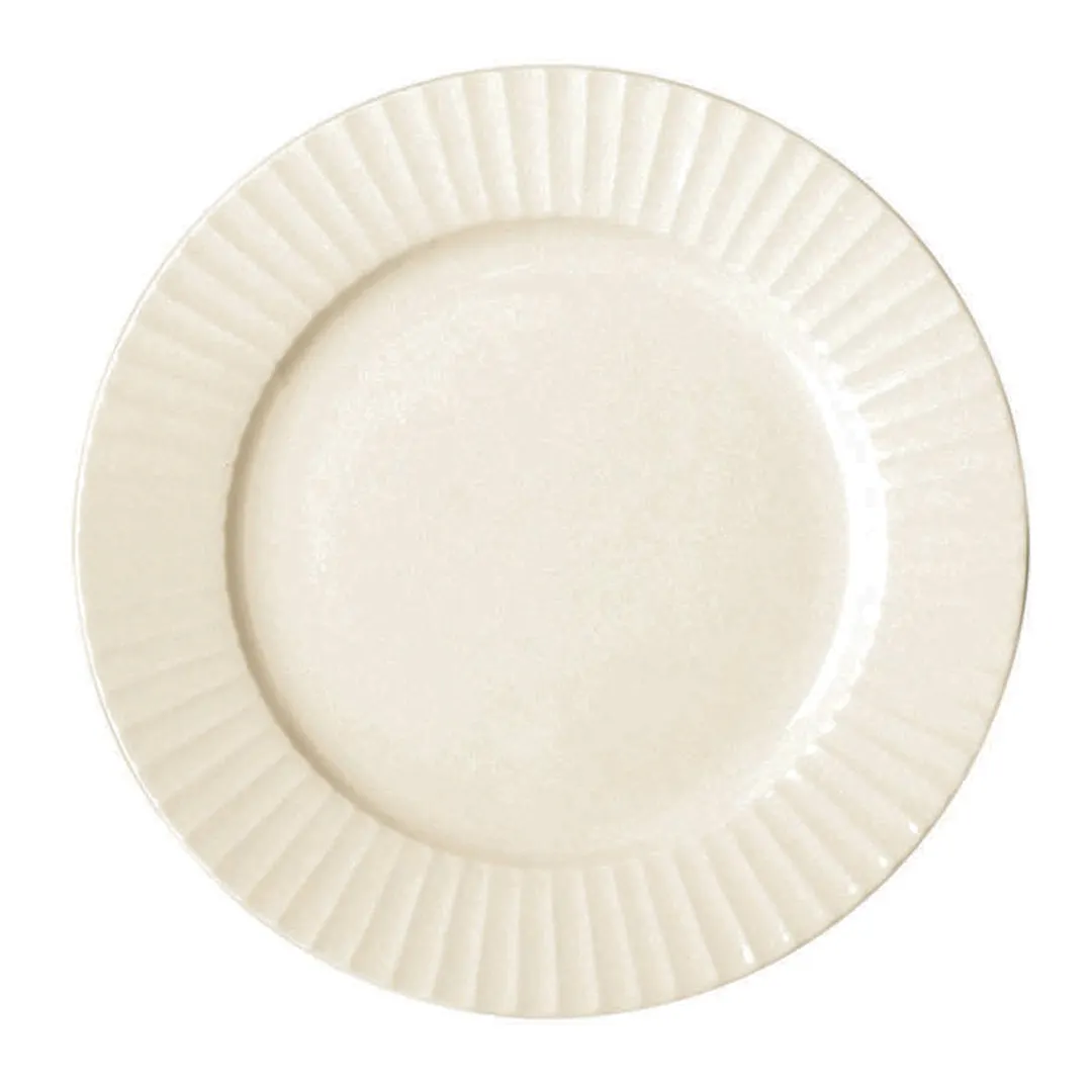 RAK Porcelain MEFP21 Metropolis Dinner Plate, 8.25" Round White China, Flat Wide Rim - 24/Case