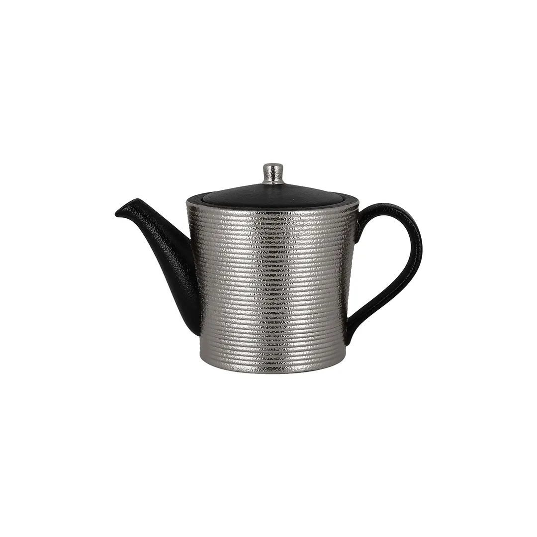 RAK Porcelain MFEVTP40SB - Metal Fusion Teapot 13.55 oz Silver Embossed Porcelain with Lid - 1/Case