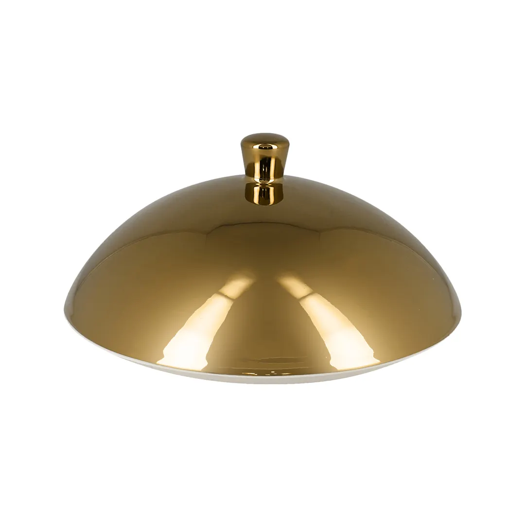 RAK Porcelain MFFDCL02G - Metal Fusion Dome Lid, 6‑1/9" Diameter, Gold Porcelain, Cover - 6/Case